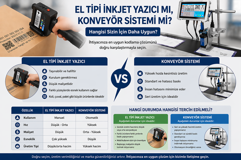El Tipi Inkjet Yazıcı mı, Konveyör Sistem mi?